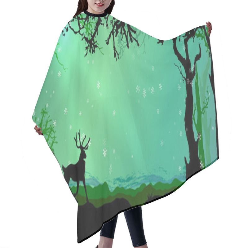 Personality  Magic Winter Forest Vector Background Hair Cutting Cape