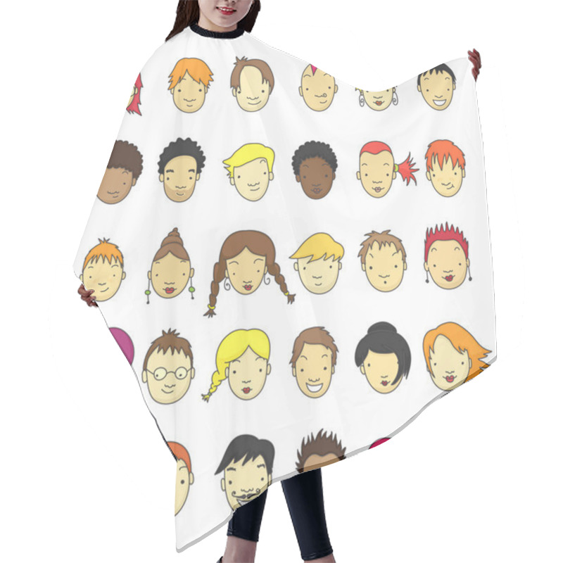 Personality  Cartoon Faces Hair Cutting Cape