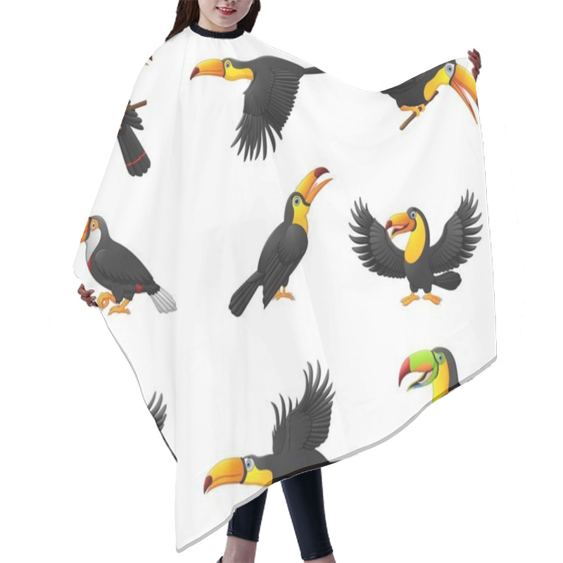 Personality  Set Of Toucans Cartoon Hair Cutting Cape