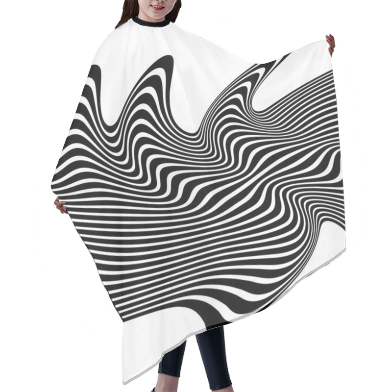 Personality  Abstract Wavy Lines Background Hair Cutting Cape