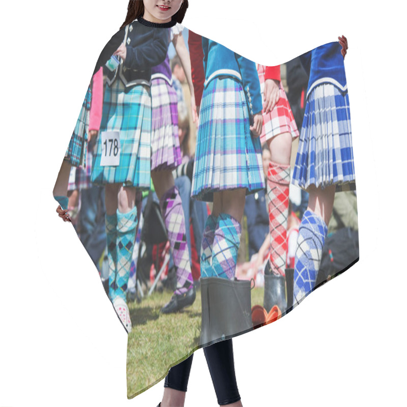 Personality  Highland Dancer At Highland Games In Scotland Hair Cutting Cape