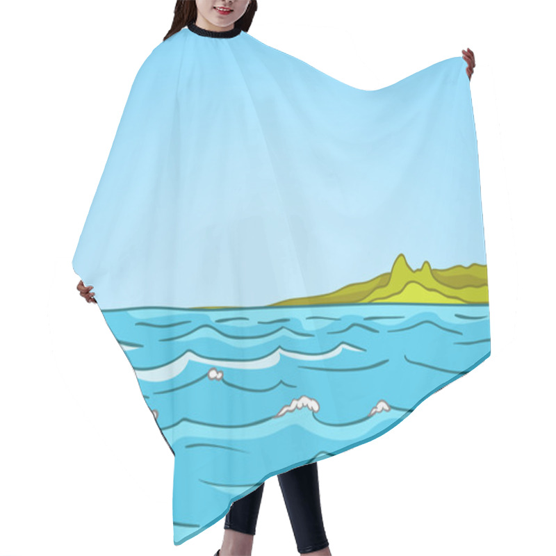 Personality  Cartoon Nature Landscape Sea Hair Cutting Cape