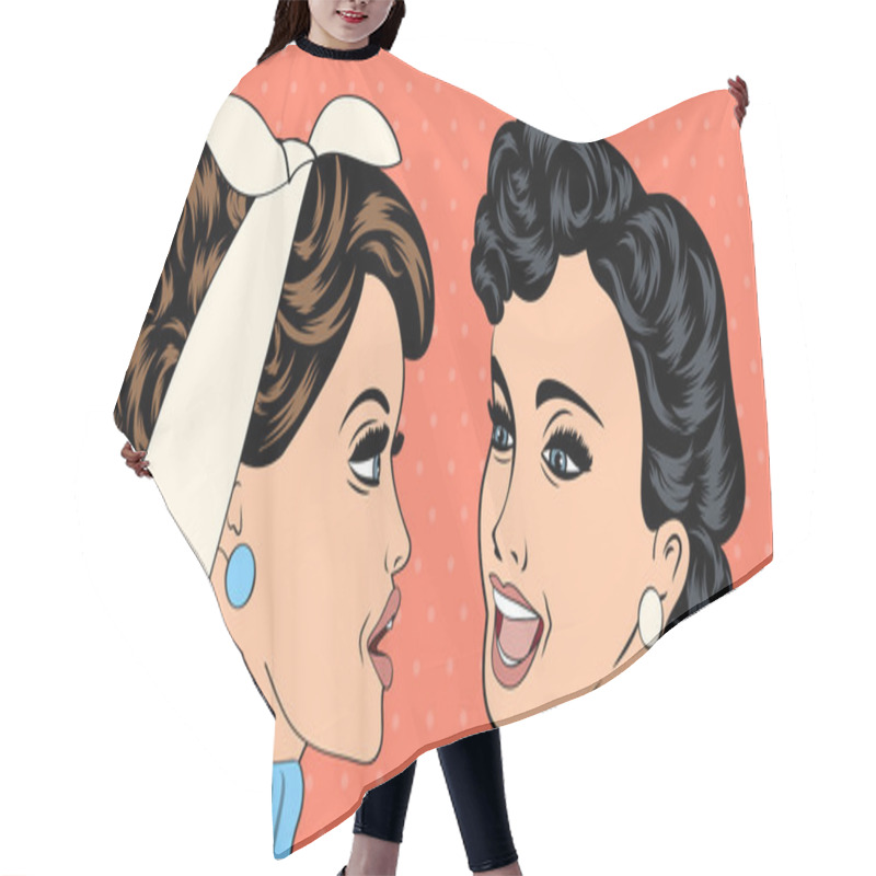 Personality  Pop Art Retro Women In Comics Style That Gossip Hair Cutting Cape