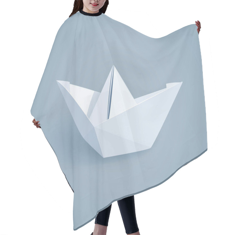 Personality  Paper Origami Ship. Handmade Toy Hair Cutting Cape