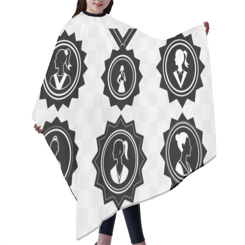 Personality  Symbol Of Women's History Month Vector Silhouette Icons Design Hair Cutting Cape