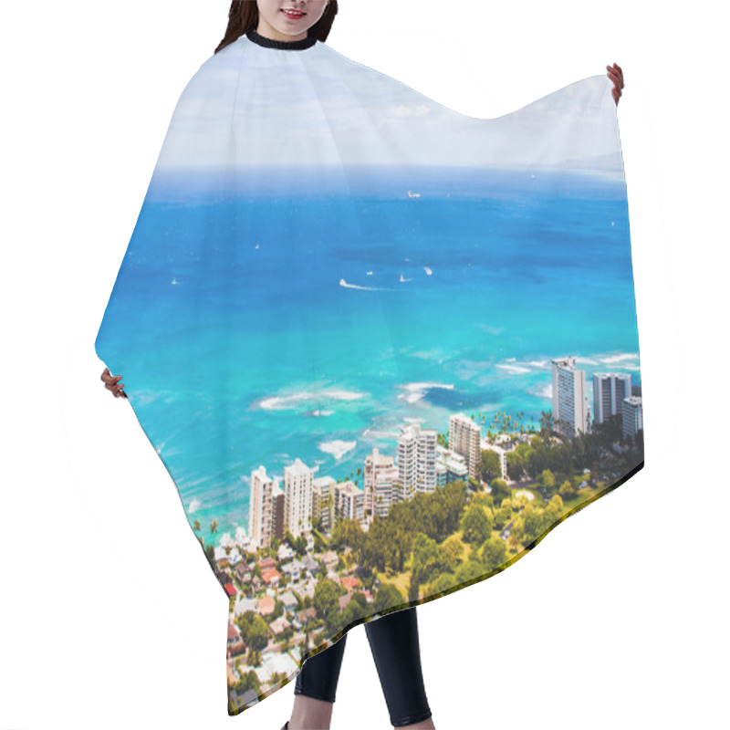 Personality  Beautiful Skyline Of Oahu,Hawaii Hair Cutting Cape