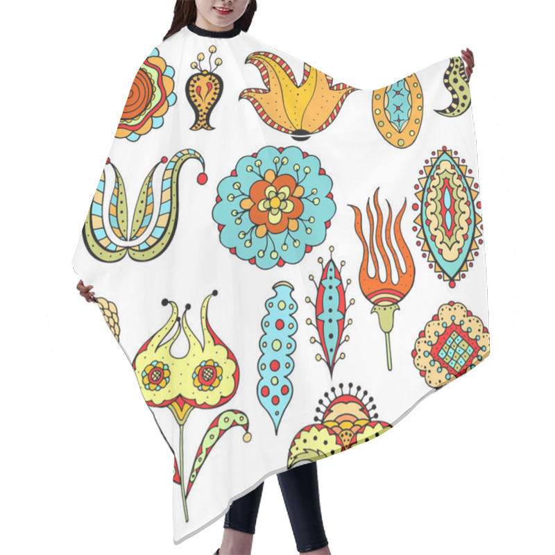 Personality  Doodle Flowers And Branches Hair Cutting Cape