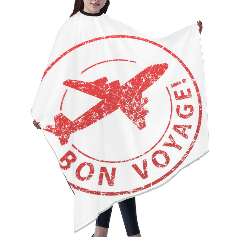 Personality  Bon Voyage Stamp Hair Cutting Cape