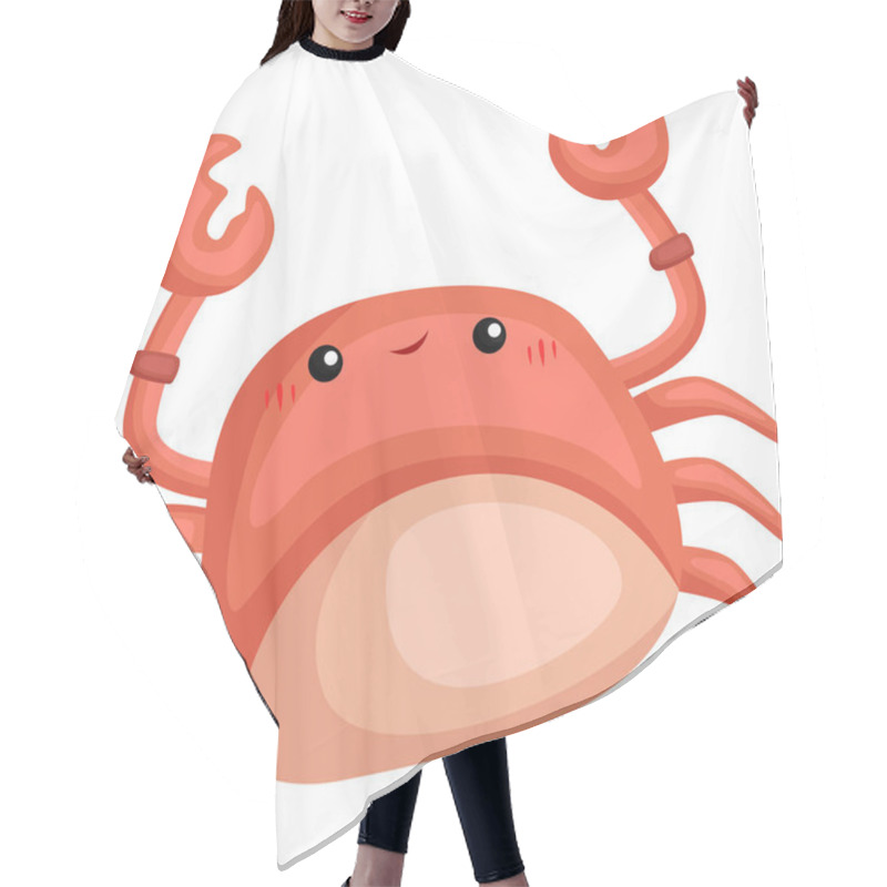 Personality  A Vector Of A Cute And Adorable Crab Hair Cutting Cape