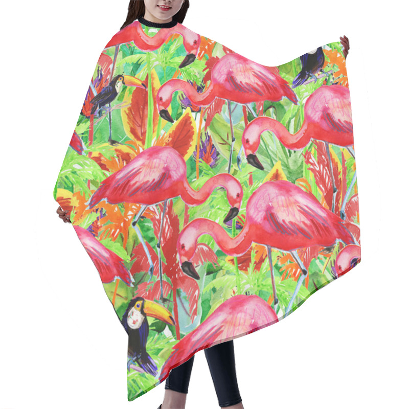 Personality  Tropical Seamless Pattern. Hair Cutting Cape