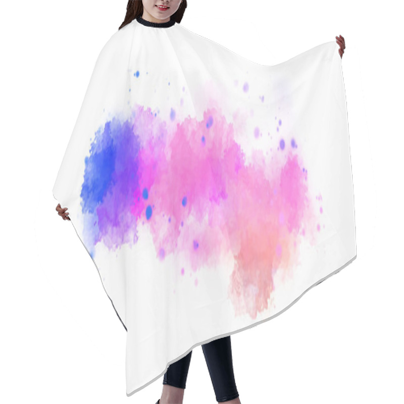 Personality  Watercolor Painted Background With Blots And Splatters. Brush Stroked Painting. 2D Illustration. Hair Cutting Cape