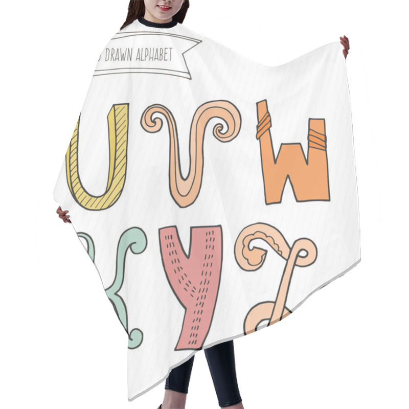 Personality  Hand Drawn Alphabet For Kids Hair Cutting Cape