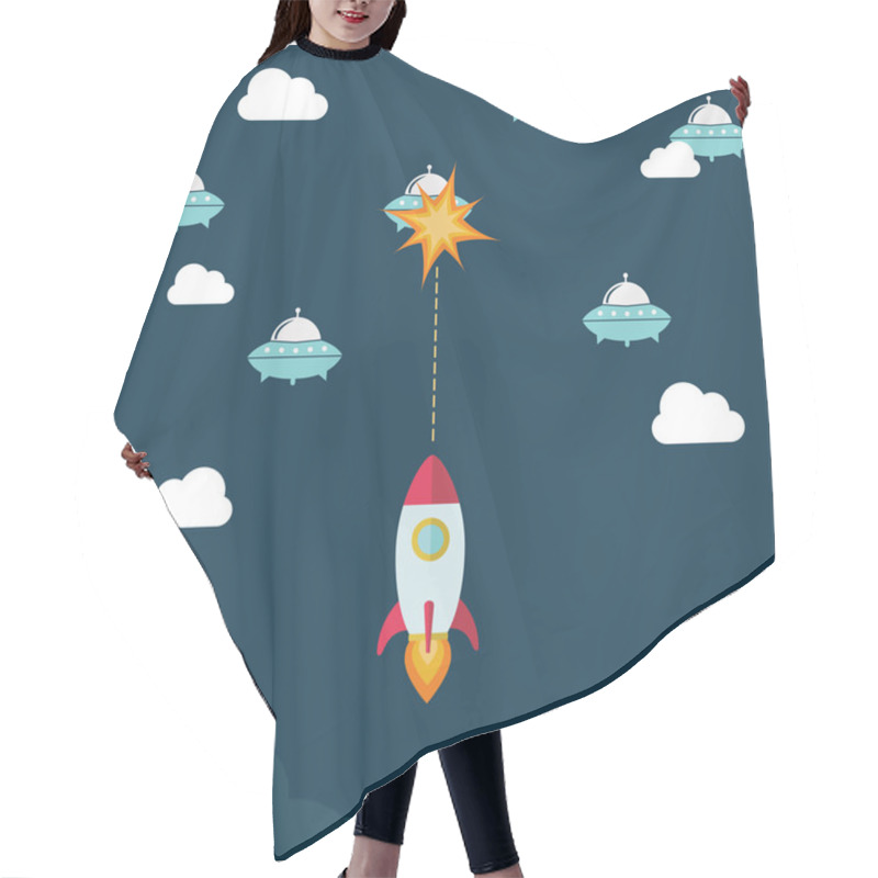 Personality  Space Game, Rocket Hair Cutting Cape