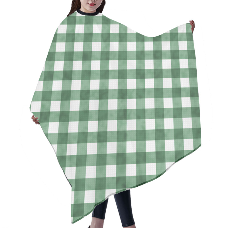 Personality  Green Gingham Pattern Repeat Background Hair Cutting Cape