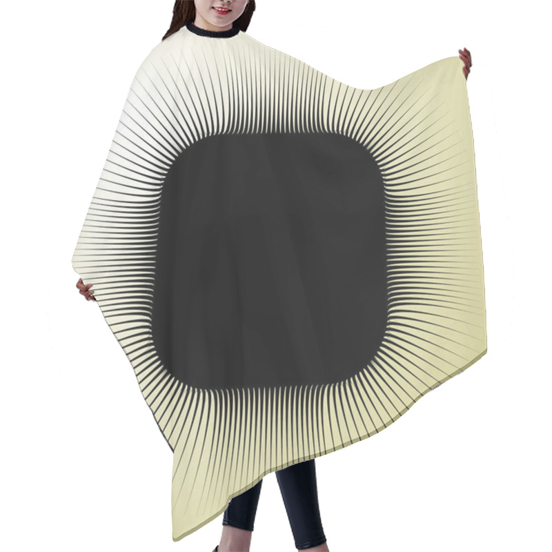 Personality  Geometric Radial Element. Abstract Concentric, Radial Geometric Shape Hair Cutting Cape