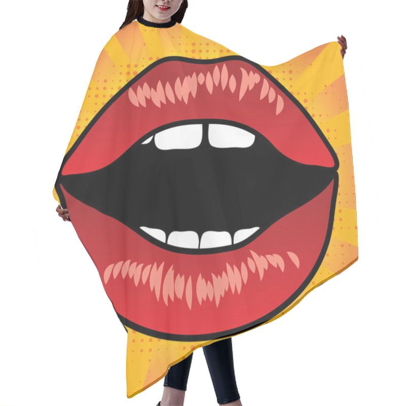 Personality  Pop Art Lips. Hair Cutting Cape