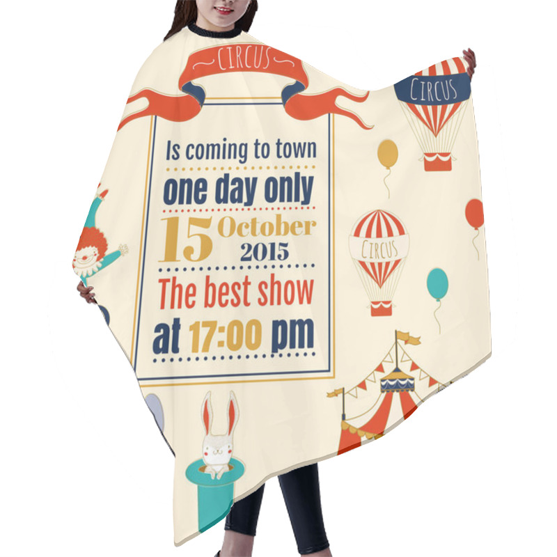 Personality  Carnival Baby Shower Invitation Card Hair Cutting Cape