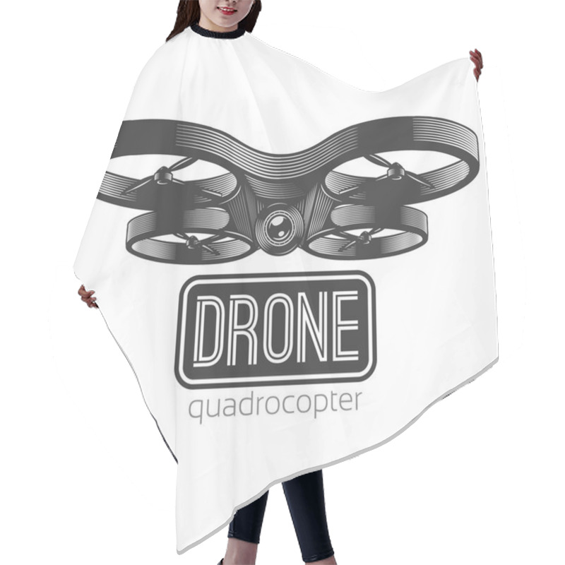 Personality  Vector Illustration Of Quadrocopter. Hair Cutting Cape