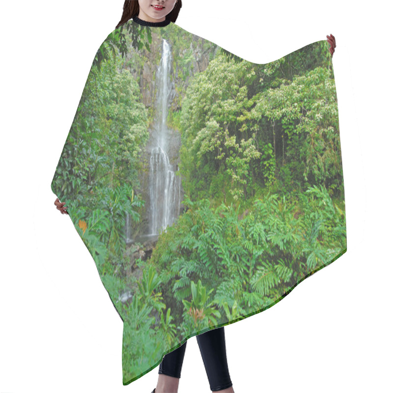 Personality  Remote Waterfall In Rainforest, Hawaii Hair Cutting Cape