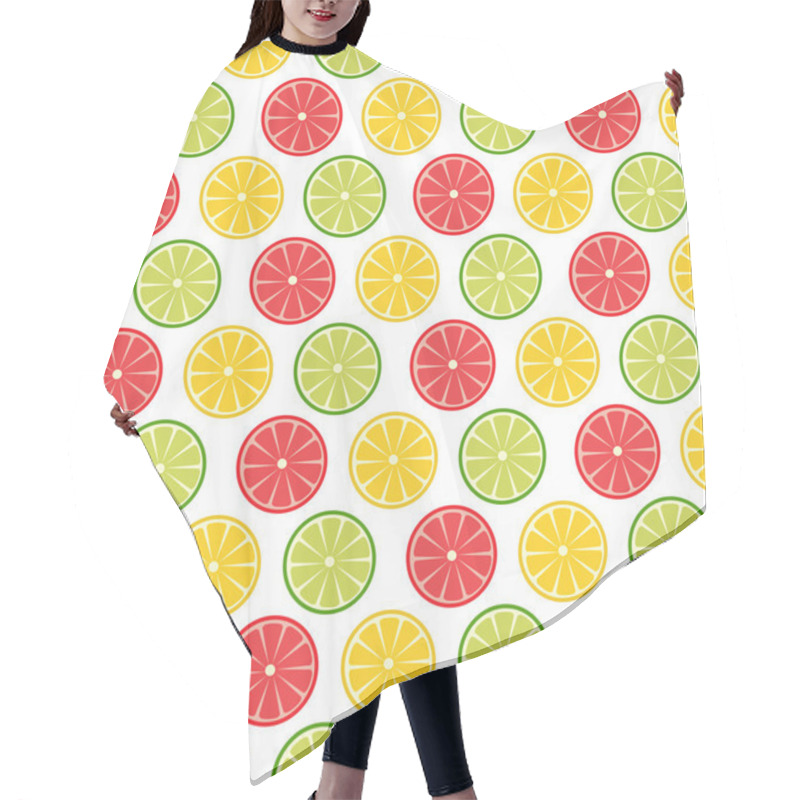 Personality  Seamless Pattern With Sliced Lemons Or Limes Hair Cutting Cape