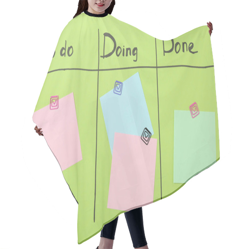 Personality  Scrum Task Board With Blank Paper Stickers Hair Cutting Cape