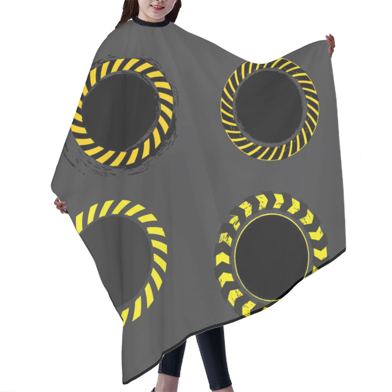 Personality  Danger Tape Banner Hair Cutting Cape