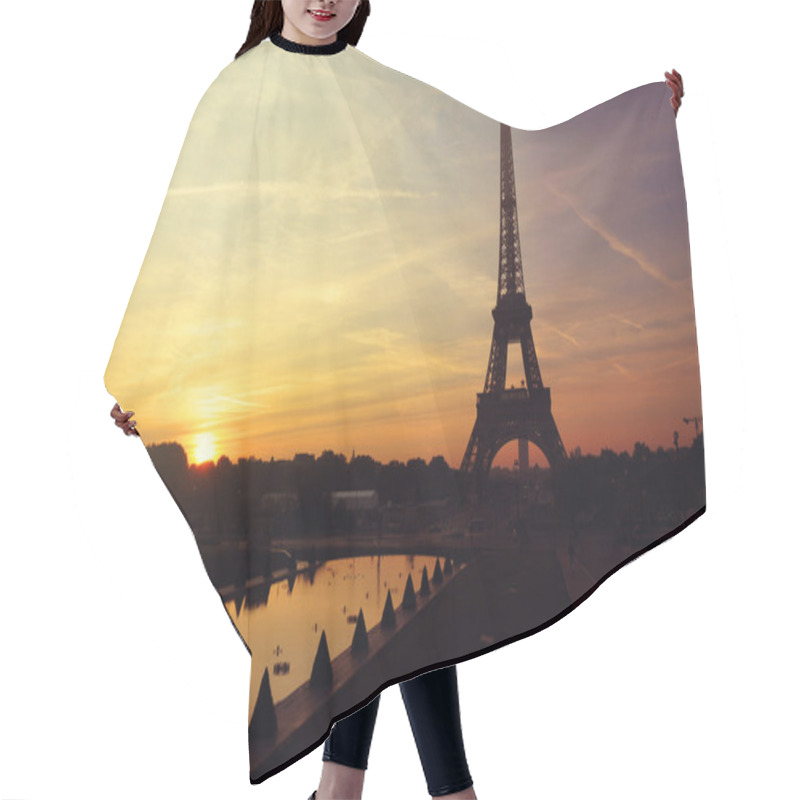 Personality  Sunrise In Paris Eiffel Tower Hair Cutting Cape