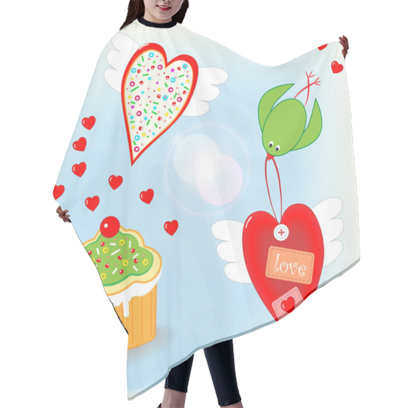 Personality  Love Is In The Air - Valentine's Day Stuff Hair Cutting Cape