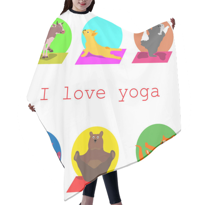 Personality  I Love Yoga, Animals, Sports, Vector Illustration Hair Cutting Cape