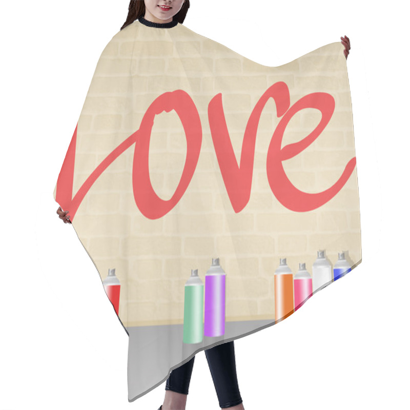 Personality  Love Graffiti Hair Cutting Cape