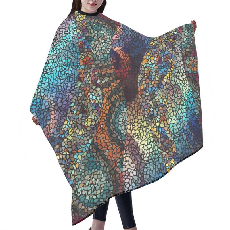 Personality  Seamless Mosaic Pattern Hair Cutting Cape