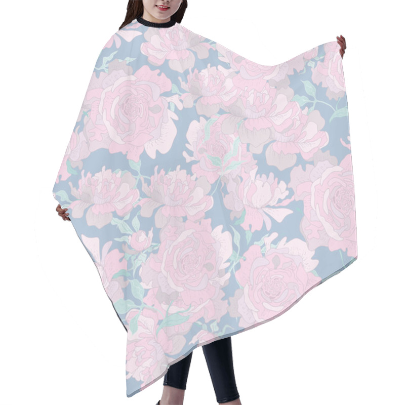 Personality  Tender Peony Seamless Pattern Hair Cutting Cape