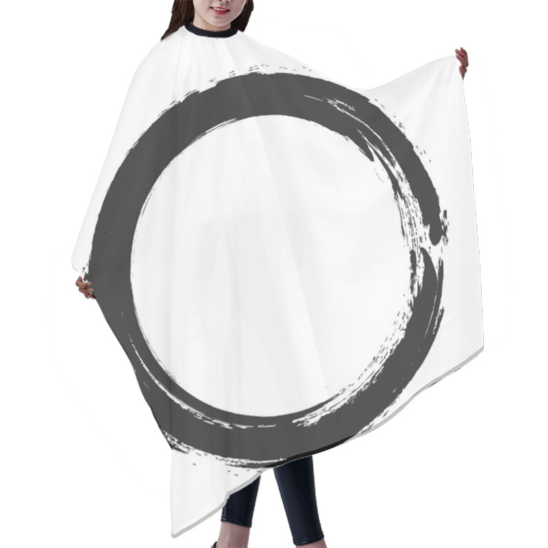 Personality  Vector Brush Strokes Circles Of Paint On White Background. Ink Hand Drawn Paint Brush Circle. Logo, Label Design Element Vector Illustration. Hair Cutting Cape