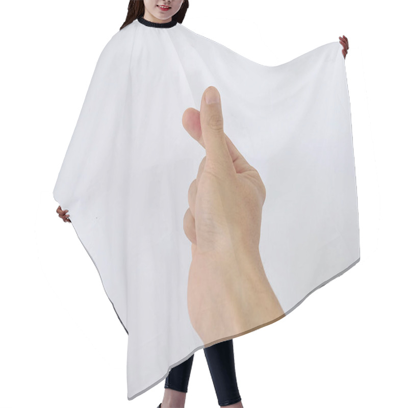 Personality  Photo Of Hands Forming A Love Symbol Using The Thumb And Index Finger On A White Background, Korean Symbol Hair Cutting Cape