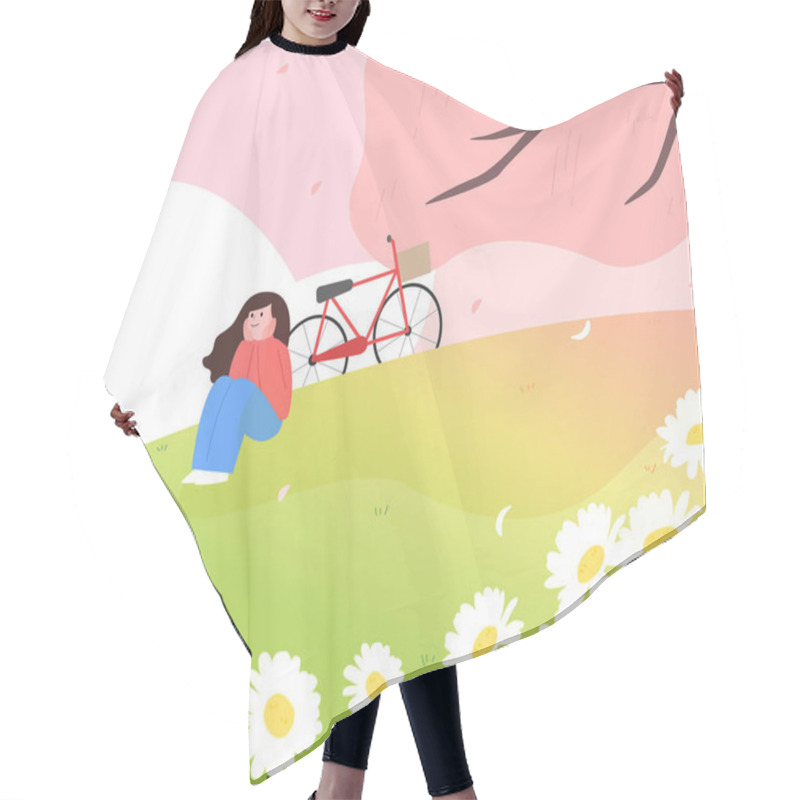 Personality  A Collection Of Exciting Spring Scenery Illustrations. Hair Cutting Cape