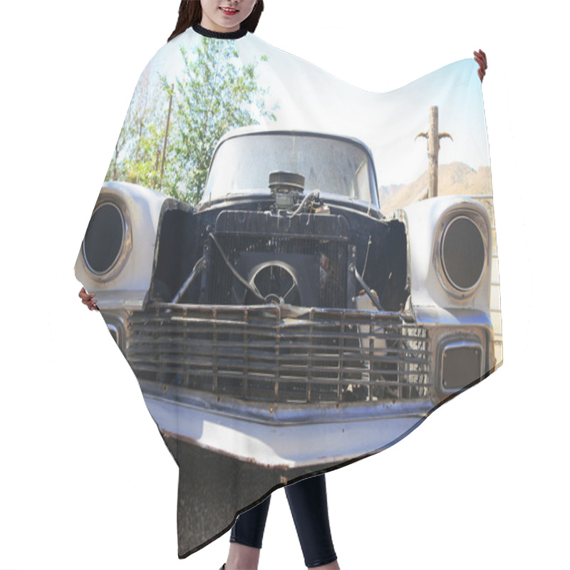 Personality  Old Classical American Car In Desert Hair Cutting Cape