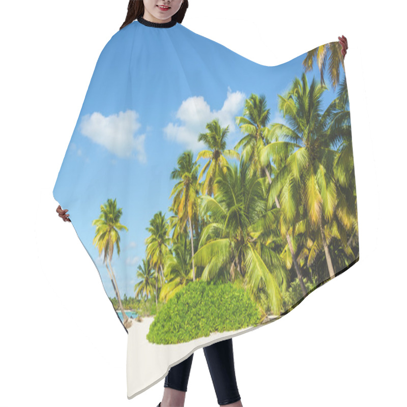 Personality  Amazing Tropical Beach With Palm Tree Hair Cutting Cape