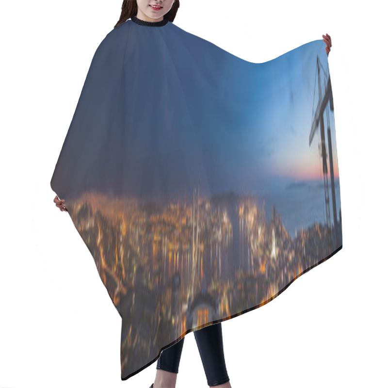 Personality  Vladivostok Night Cityscape Hair Cutting Cape