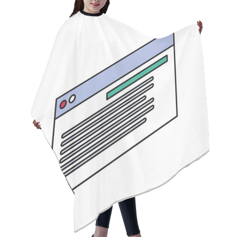 Personality  Web Programming Process On White Background Hair Cutting Cape