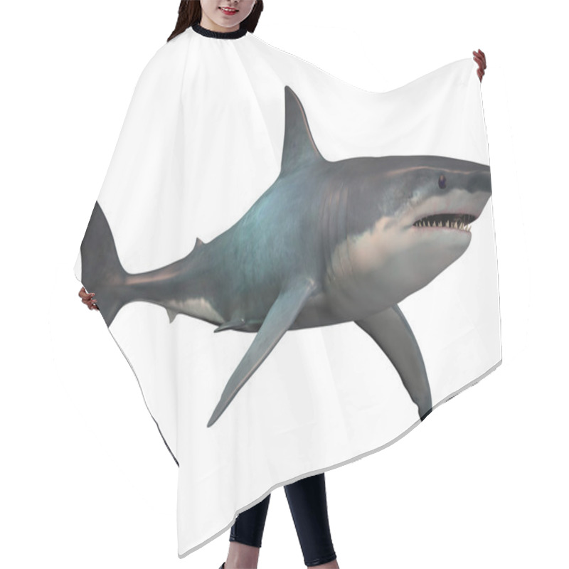 Personality  Megalodon On White Hair Cutting Cape