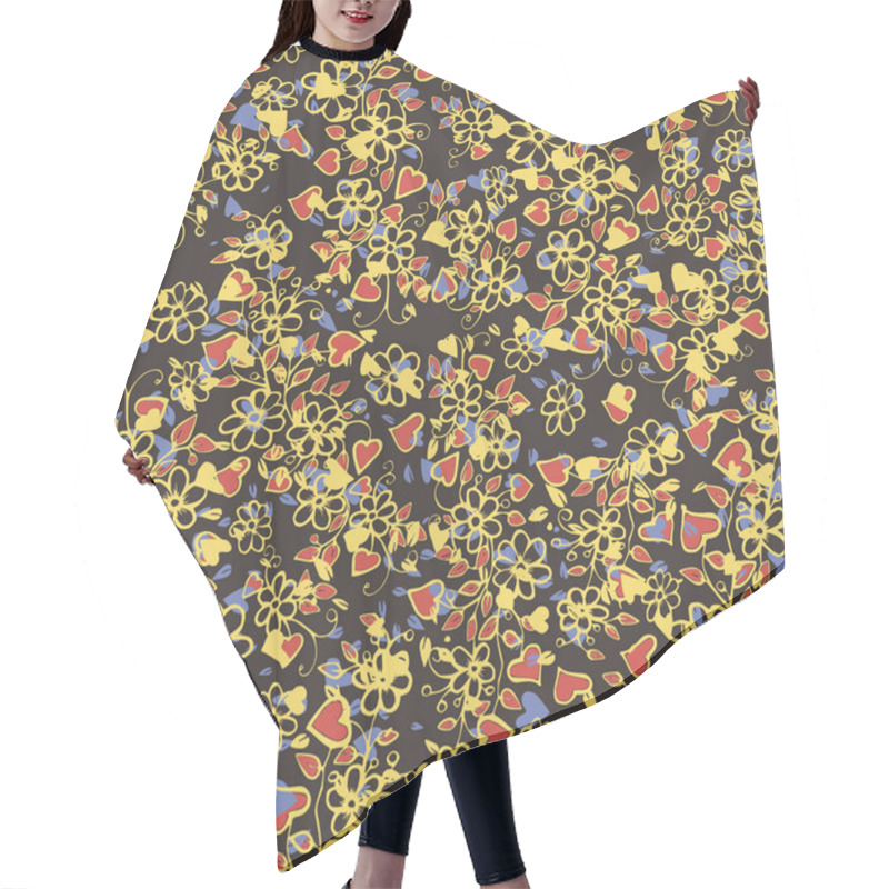 Personality  Floral Seamless Pattern  Hair Cutting Cape