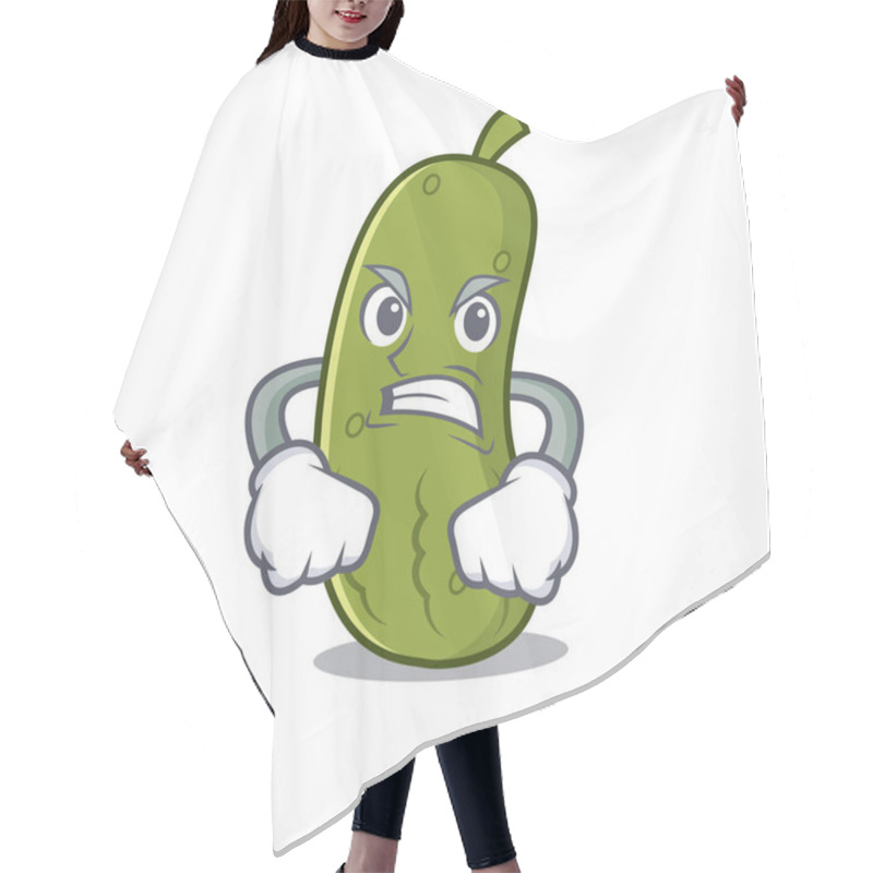 Personality  Angry Pickle Mascot Cartoon Style Hair Cutting Cape