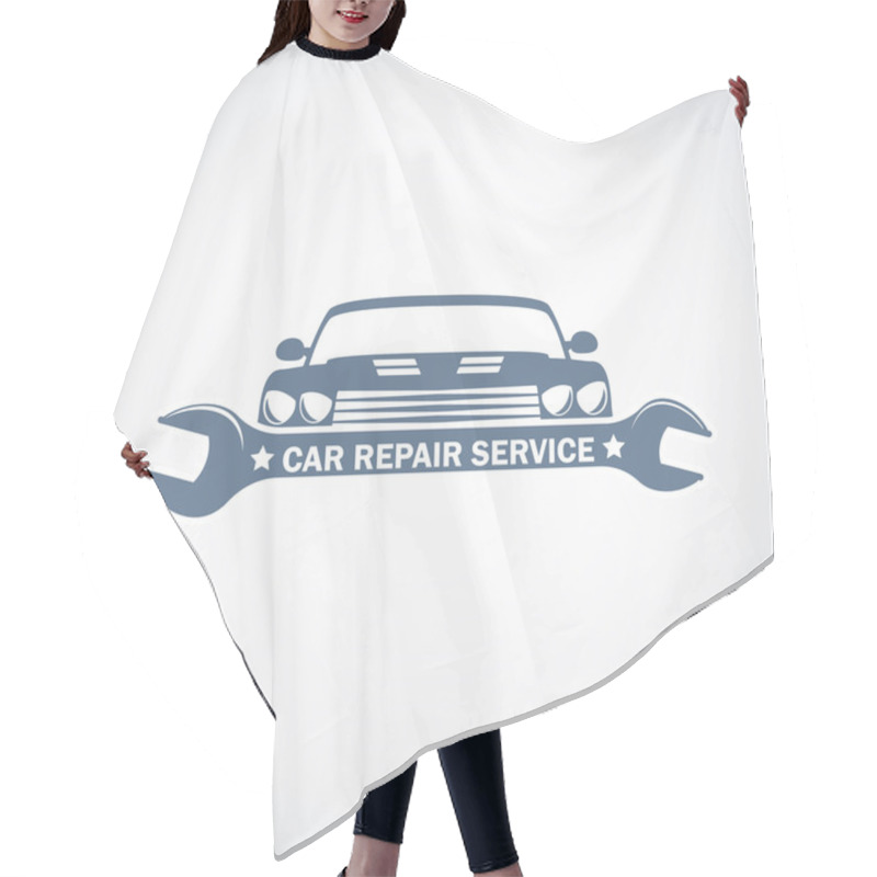 Personality  Car Repair Service Monochrome Logo Hair Cutting Cape