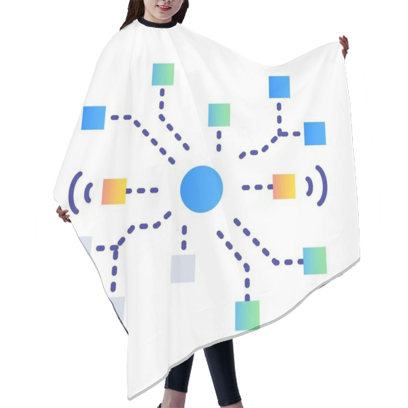 Personality  Neural Network Icon With Editable Stroke For Machine Learning And AI Hair Cutting Cape