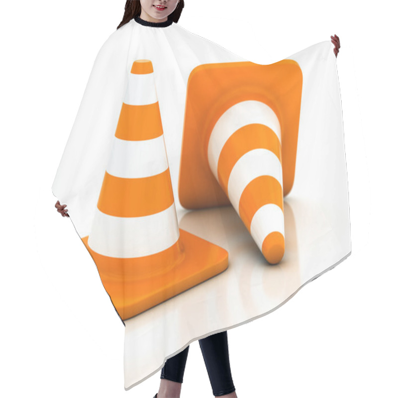 Personality  Orange Highway Traffic Cone Hair Cutting Cape