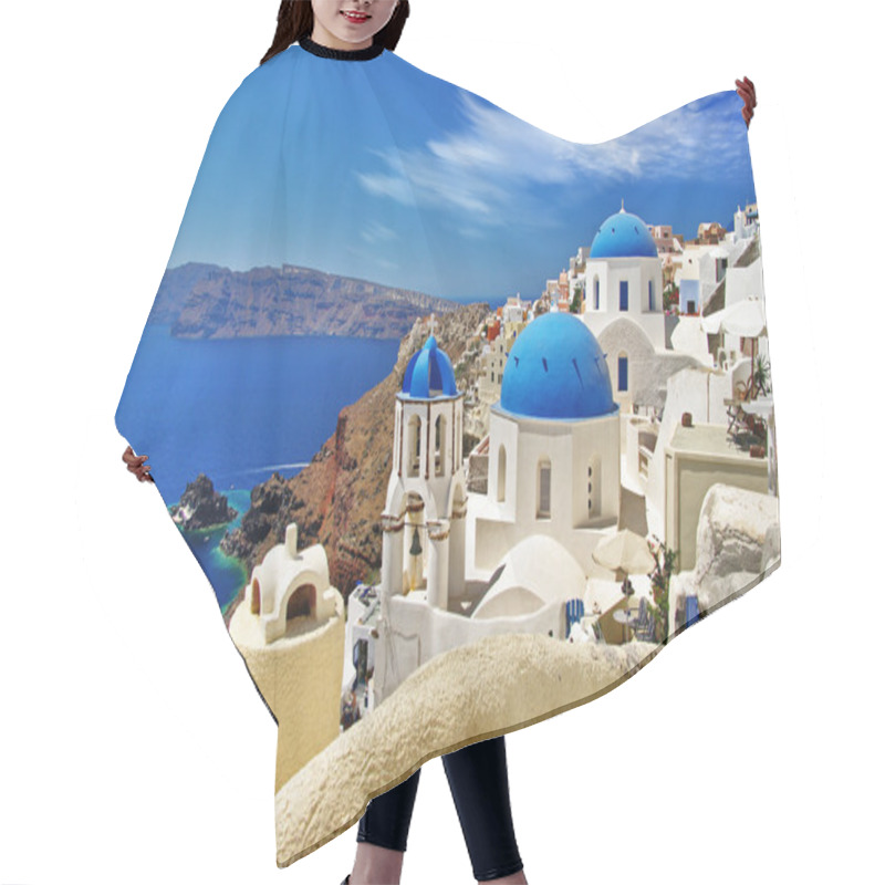 Personality  White-blue Santorini Hair Cutting Cape