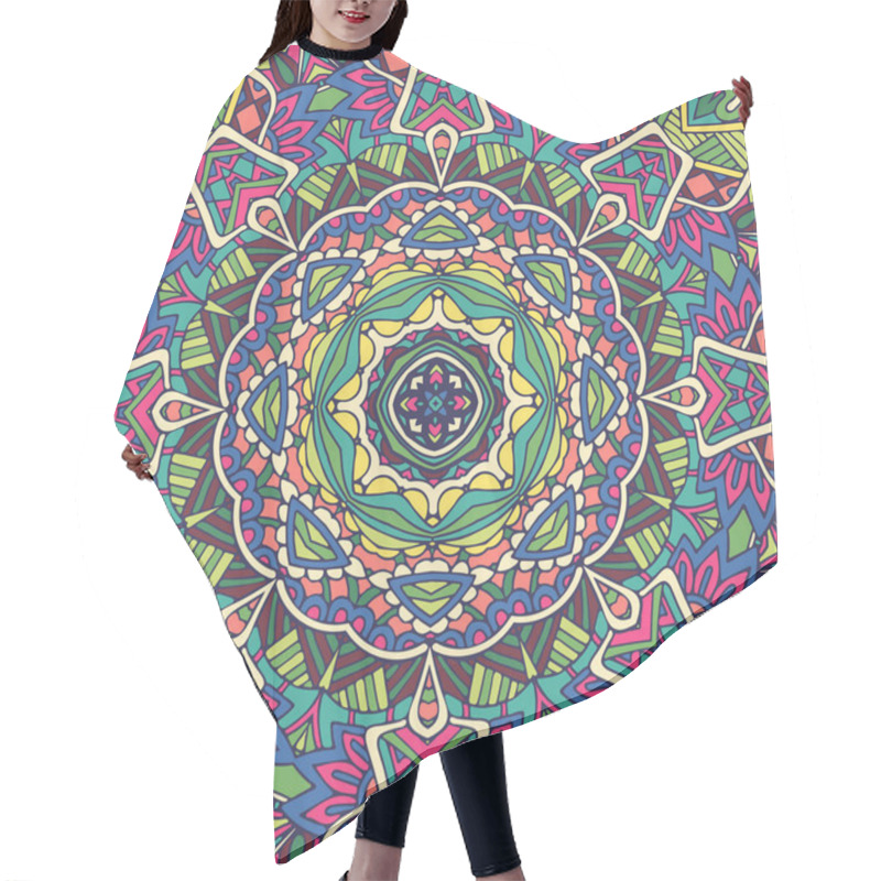 Personality  Indian Floral Paisley Medallion Pattern. Ethnic Flower Mandala Ornament. Hair Cutting Cape