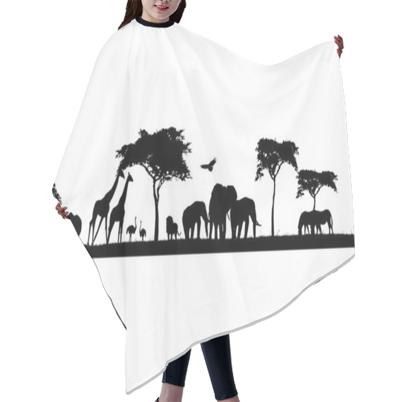 Personality  Silhouette Of Wildlife And Wildlife Animals Hair Cutting Cape