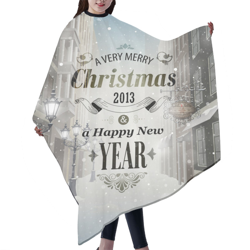 Personality  Christmas Greeting Card Hair Cutting Cape