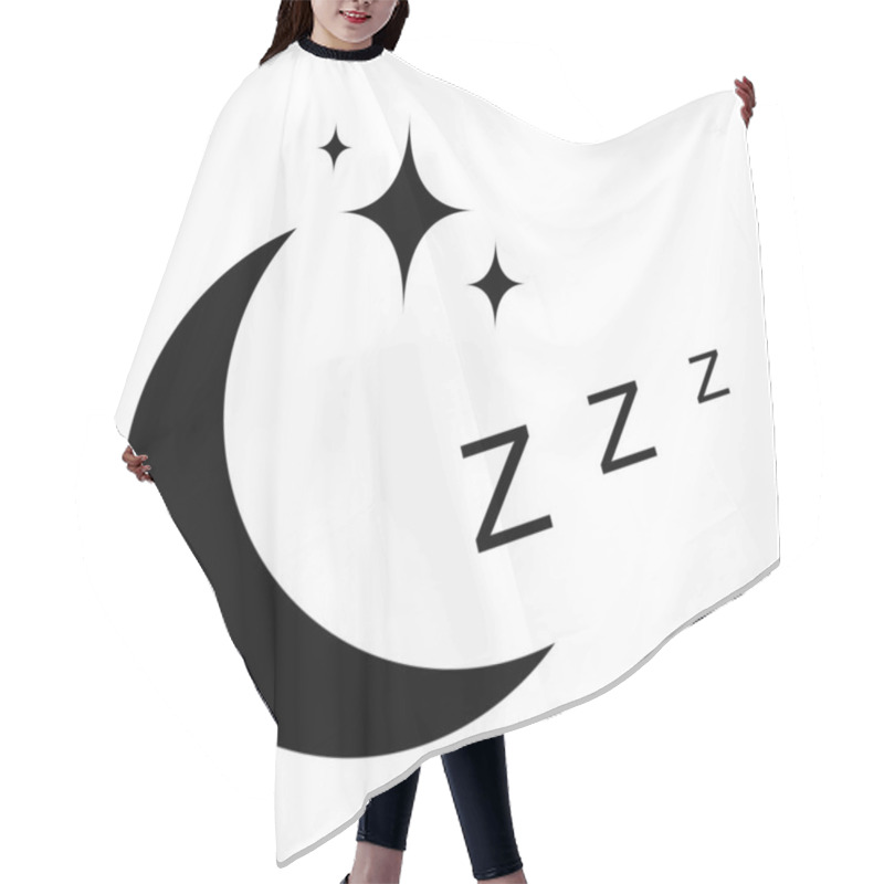 Personality  Icon Sleep Sign Sleeping Moon With Stars, Vector Symbol Sleeping Zzz Night Sleep Health Sign Hair Cutting Cape